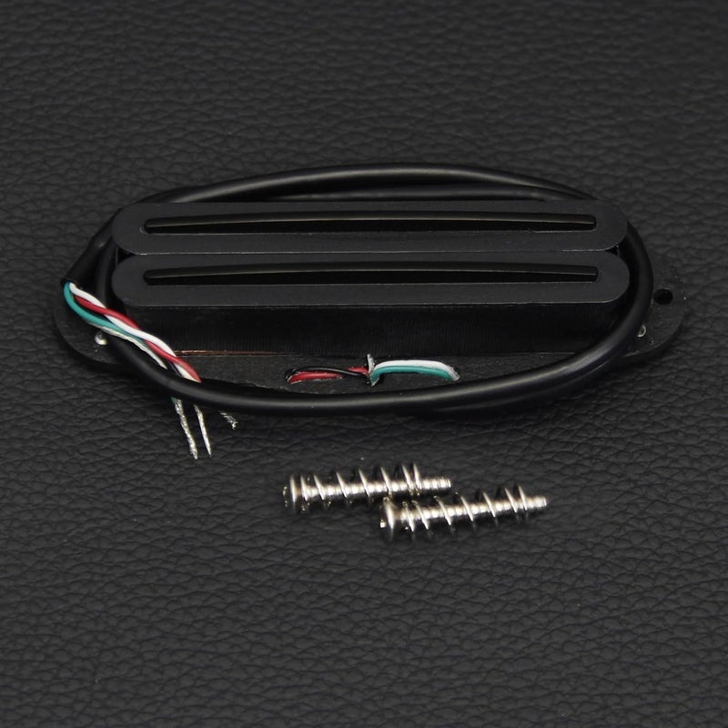 FLEOR Alnico 5 Hot Dual Rail Humbucker Single-Coil-Sized Pickup 9-10K Humbucker Pickup, Full Black - Image 3
